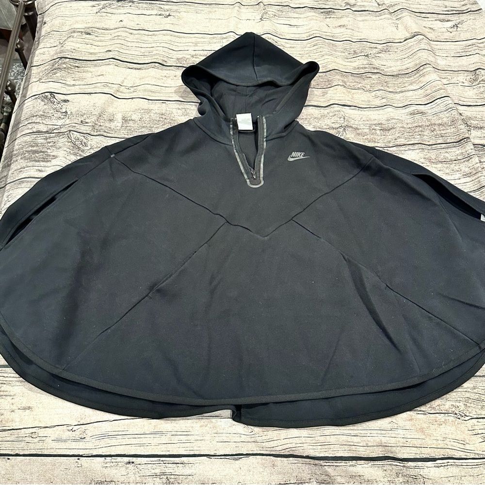 Nike Black Sweatshirt Material Hooded Cape Size Small